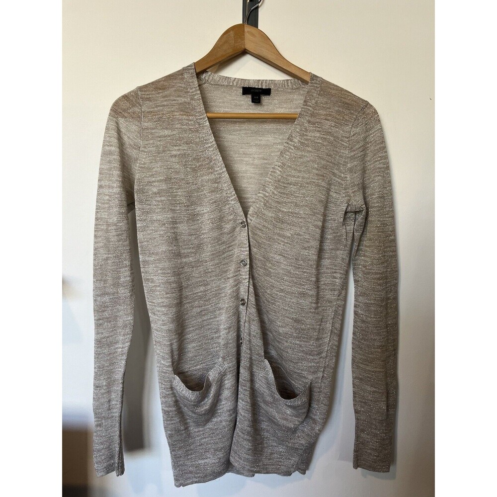 COPY - J Crew Gold Metallic V Neck Semi Sheer Button Down Cardigan Size XXS